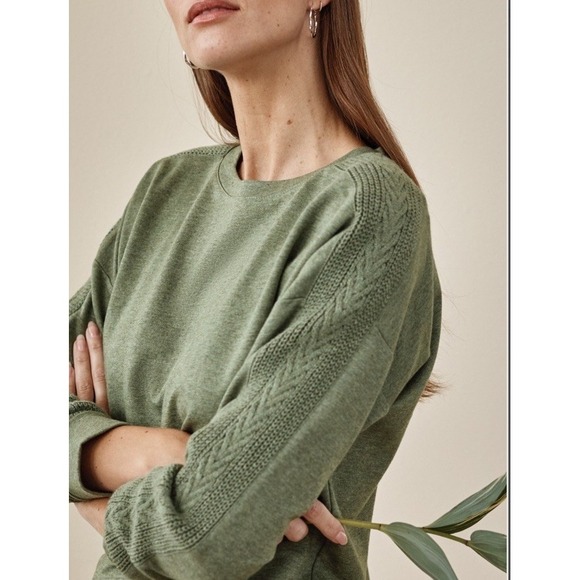J. Jill Sweaters - NWT J.Jill Sweater-Trimmed Sweatshirt Size XL Sage Green Career Teacher